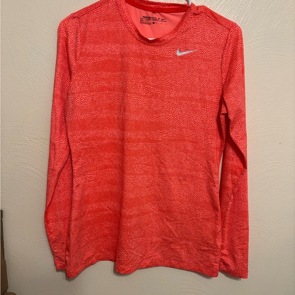 Nike Golf Dri-Fit Women’s Long Sleeve Performance Top Coral Pink M